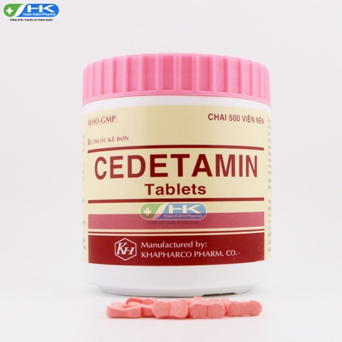 Cedetamin Hồng - Chai 500 viên nén - KhaPharco Pharm (Dexclorpheniramin 2mg; Betamethason 0.25mg)