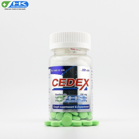 Cedex - Chai 200 viên nén - NIC Pharma (Guaifenesin 100mg; Cetirizin HCl 5mg; Dextromethorphan HBr 15mg)