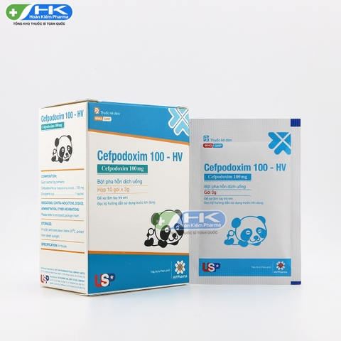 Cefpodoxim 100 - HV - Hộp 10 gói x 3g - USP  (Cefpodoxim 100mg)