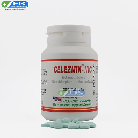 Celezmin-Nic - Chai 500 viên nang cứng - NIC Pharma(Dexclorpheniramin maleat 2mg; Betamethason 0,25 mg)