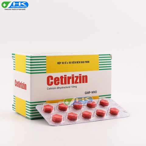 Cetirizin - Hộp 10 vỉ x 10 viên nén - TiPharco(Cetirizin 2HCl 10mg)