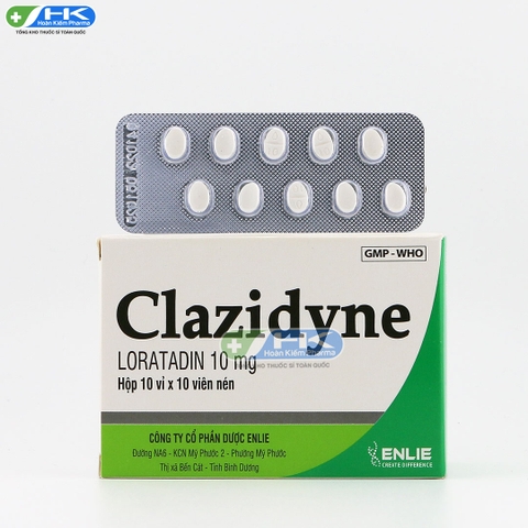 Clazidyne - Hộp 10 vỉ x 10 viên nén - ENLIE (Loratadin 10 mg)
