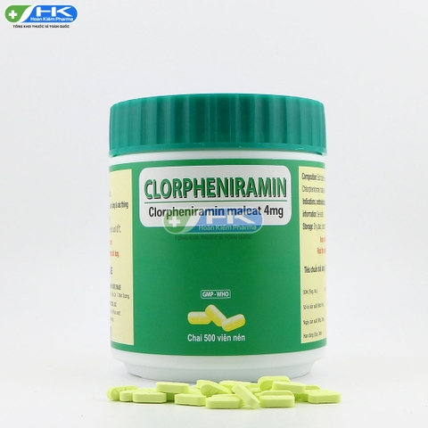 Clorpheniramin 4mg - Chai 500 viên nén - ENLIE (Clorpheniramin maleat 4mg)