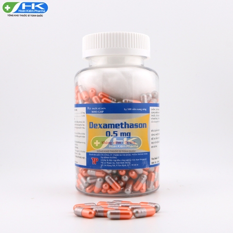 Dexamethason 0.5mg - Chai 500 viên nang - Thành Nam Pharma(Dexamethason 0,5 mg)