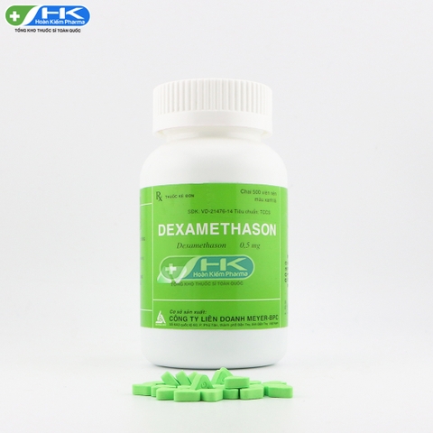 Dexamethason - Chai 500 viên nén màu xanh lá - Meyer Pharma(Dexamethason 0,5 mg)