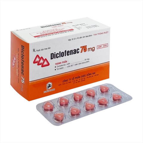 Diclofenac 75mg - Hộp 10 vỉ x 10 viên - DonaiPharm (Diclofenac natri 75mg)