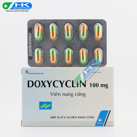 Doxycyclin - Hộp 10 vỉ x 10 viên nang cứng - DonaiPharm (Doxycycline 100mg)