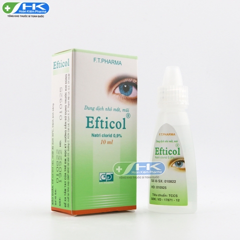 Efticol natri 0.9 nhỏ mắt - Hộp 1 lọ x 10ml - Dược Phẩm 3/2 (Natri clorid 90mg)