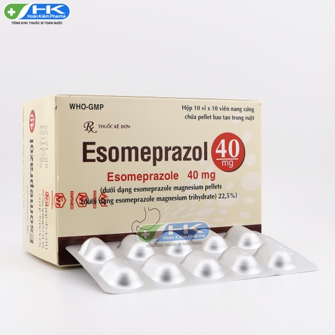 Esomeprazol 40mg - Hộp 10 vỉ x 10 viên nang cứng - KhaPharco Pharm (Esomeprazole 40mg)