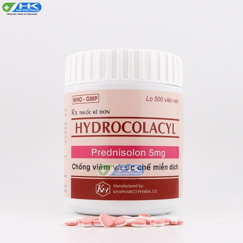 Hydrocolacyl -  Chai 500 viên nén 2 lớp - KhaPharco Pharm (Prednisolon 5mg)