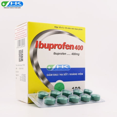 Ibuprofen 400 - Hộp 10 vỉ x 10 viên nén - VacoPharm (Ibuprofen  400mg)