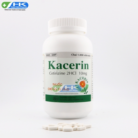 Kacerin - Chai 1000 viên nén - KhaPharco Pharm (Cetirizine 10 mg)