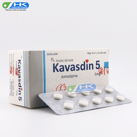 Kavasdin 5 - Hộp 10 vỉ x 10 viên - KhaPharco Pharm (Amlodipine 5mg)