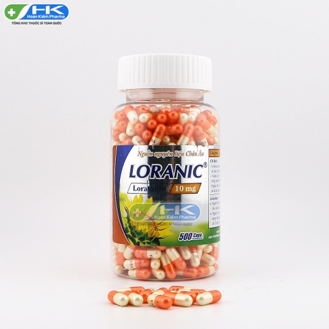 Loranic 10mg - Chai 500 viên nang - NIC Pharma (Loratadin 10mg)