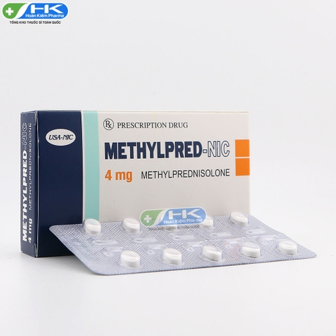 Methylpred nic 4 - Hộp 3 vỉ x 10 viên nén - NIC Pharma (Methylprednisolone 4mg)