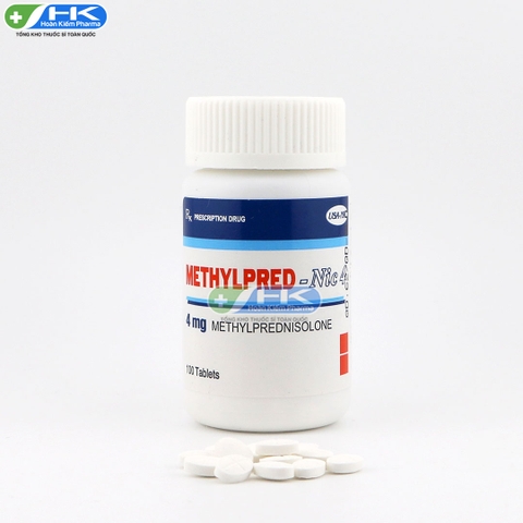 Methylpred nic 4 - Chai 100 viên nén - NIC Pharma (Methylprednisolone 4mg)