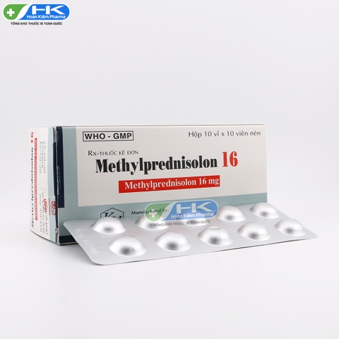 Methylprednisolone 16mg - Hộp 10 vỉ thiếc x 10 viên nén - KhaPharco Pharm(Methylprednisolone 16mg)