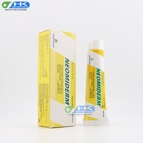 Neomiderm - Hộp 1 Tuýp x 10g - Agimexpharm (Triamcinolon acetonid 0,01g; Neomycin sulfat 15.000IU; Nystatin 1.000.000IU)