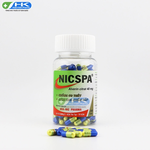 Nic-spa - Chai 200 viên - NIC Pharma (Alverin Citrat 40mg)