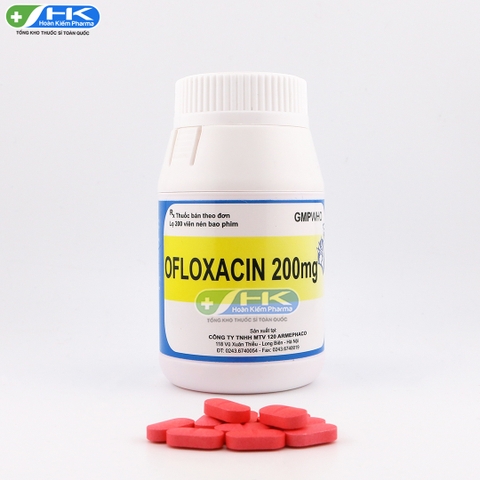 Ofloxacin 200mg - Chai 200 viên nén - Armephaco(Ofloxacin 200mg)