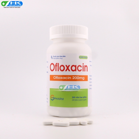 Ofloxacin 200mg - Chai 200 viên nén - S.Pharm(Ofloxacin 200mg)