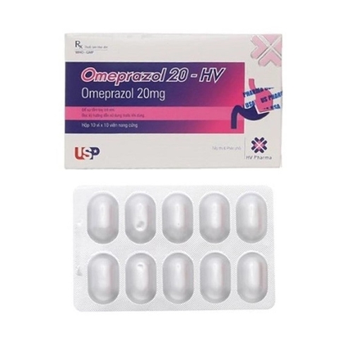 Omeprazol 20 HV - Hộp 10 vỉ x 10 viên nang - USP (Omeprazol 20mg)