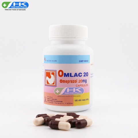 Omlac 20- Chai 100 viên nang cứng- Cophavina(Omeprazol 20mg)