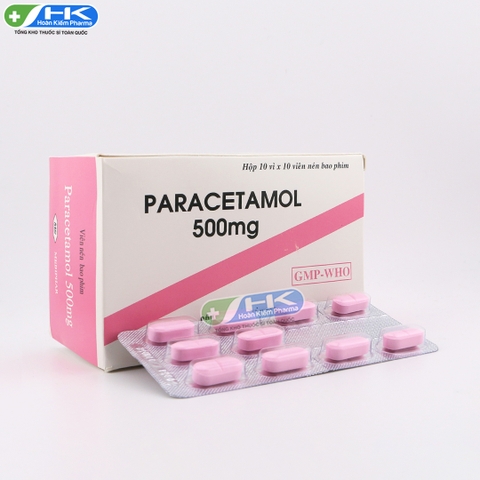 Paracetamol 500mg - Hộp 10 vỉ x 10 viên nén - Mebiphar(Paracetamol 500mg)