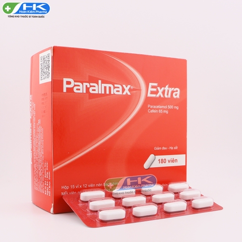 Paralmax Extra - Hộp 15 vỉ x 12 viên - Boston Pharma(Paracetamol 500mg; Cafein: 65 mg)