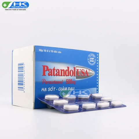 Patandolusa - Hộp 10 vỉ x 10 viên - USR PP.Pharco (Paracetamol 500mg)