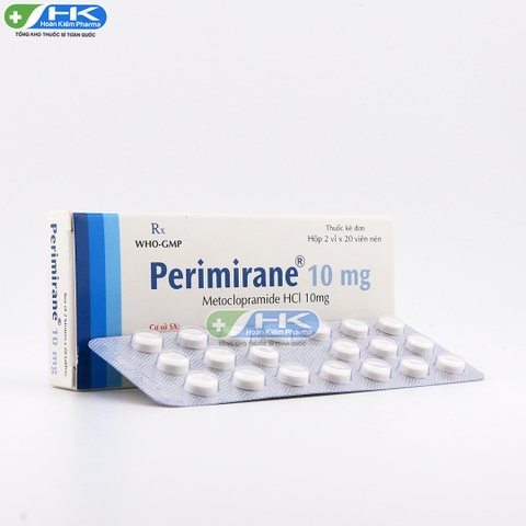 Perimirane 10mg - Hộp 2 vỉ x 20 viên nén - Thành Nam Pharma (Metoclopramide HCl 10mg)