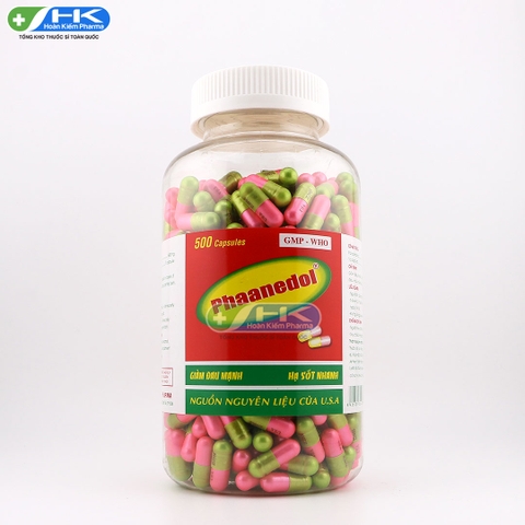 Phaanedol 500 - Chai 500 viên nang - NIC Pharma (Paracetamol 500mg)