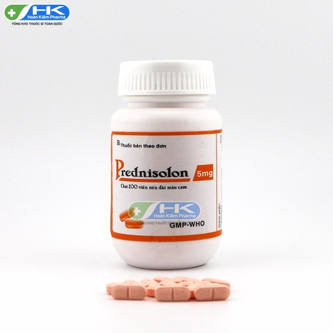 Prednisolon 5mg - Chai 200 viên nén màu cam - TiPharco (Prednisolon 5mg)