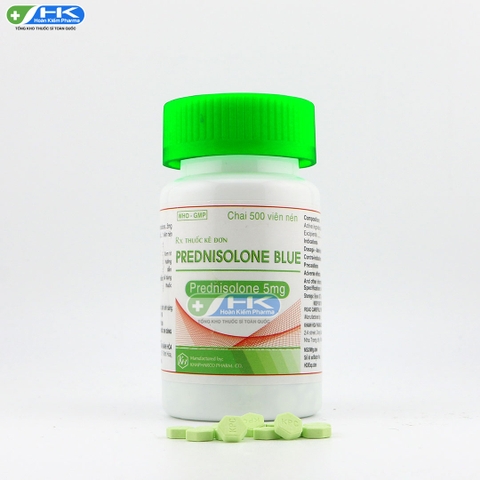 Prednisolone Blue - Chai 500 viên nén - KhaPharco Pharm (Prednisolone 5mg)