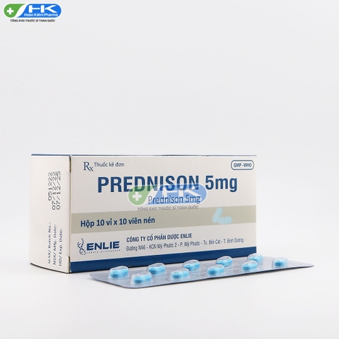 Prednison - Hộp 10 vỉ x 10 viên nén - ENLIE(Prednison 5mg)