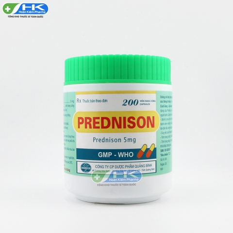 Prednison - Chai 200 viên nang - Quảng Bình(Prednison 5mg)