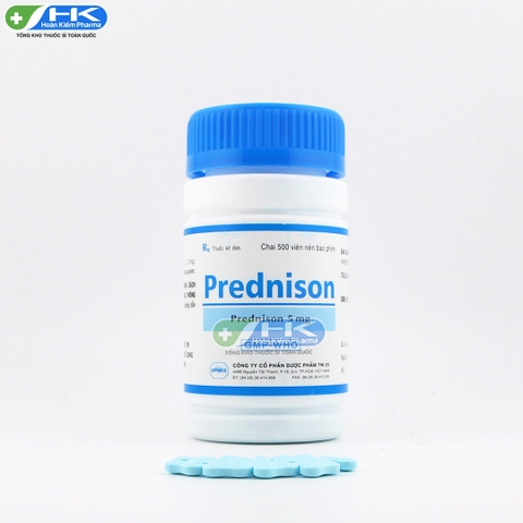 Prednison - Chai 500 viên nén - DP.TW25(Prednison 5mg)