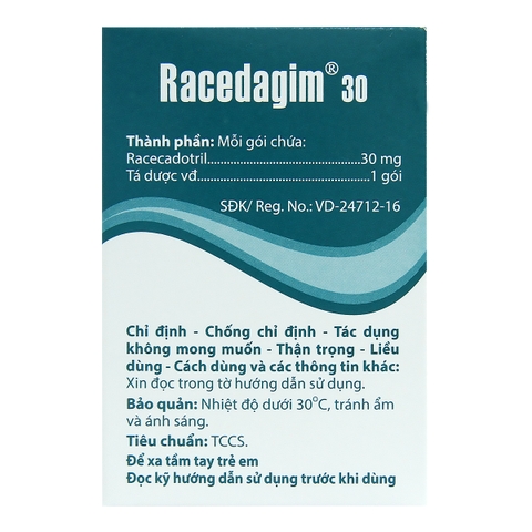 Racedagim 30 - Hộp 25 gói x 3g - Agimexpharm (Racecadotril 30mg)