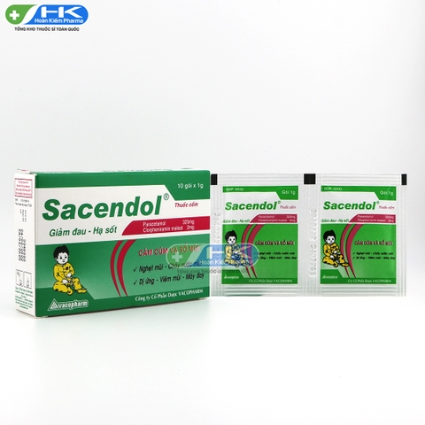 Sacendol 325 - Hộp 10 gói x 1g - Vacopharm (Paracetamol 325mg)