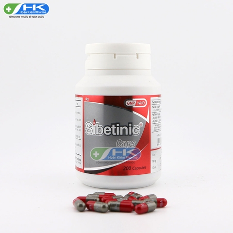 Sibetinic - Chai 200 viên nang - NIC Pharma (Flunarizin 5mg)