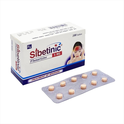 Sibetinic -Hộp 10 vỉ x 10 viên nén - NIC Pharma (Flunarizin 5mg)