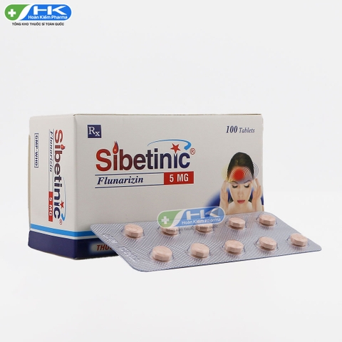 Sibetinic -Hộp 10 vỉ x 10 viên nén - NIC Pharma (Flunarizin 5mg)