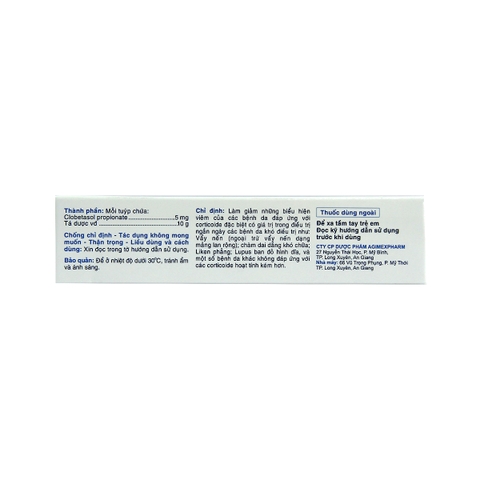 B-sol - Hộp 1 tuýp x 10g - Agimexpharm (Clobetasol propionate 5mg)