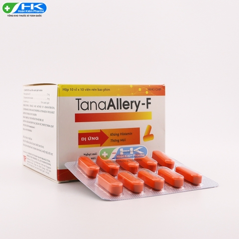 TanaAllery-F - Hộp 10 vỉ x 10 viên nén - Thành Nam Pharma(Phenylephrin hydroclorid 5mg; Clorpheniramin 4mg)