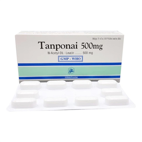 Tanponai 500mg - Hộp 3 vỉ x 10 viên nén dài - DonaiPharm (N-Acetyl-DL-Leucin 500mg)