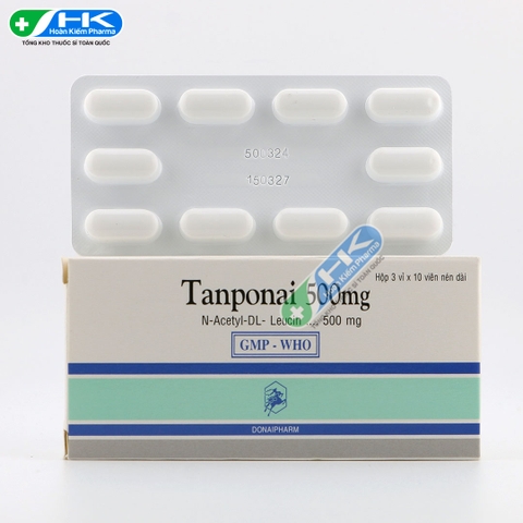 Tanponai 500mg - Hộp 3 vỉ x 10 viên nén dài - DonaiPharm (N-Acetyl-DL-Leucin 500mg)