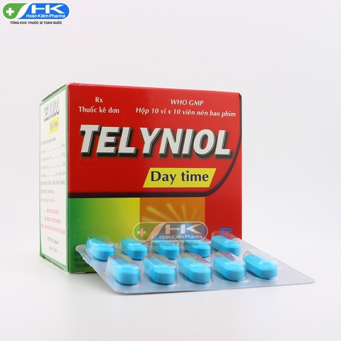 Telyniol - Hộp 10 vỉ x 10 viên nén - Thành Nam Pharma (Paracetamol 500mg; Dextromethorphan HBr 10mg; Phenylephrin HCl 5mg)