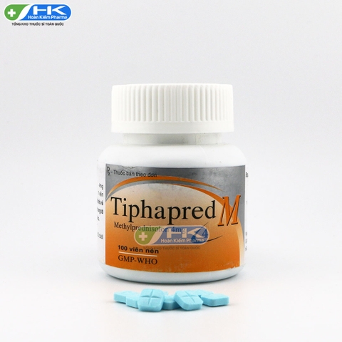 Tiphapred M4 -  Chai 100 viên nén - TiPharco(Methylprednisolon 4mg)