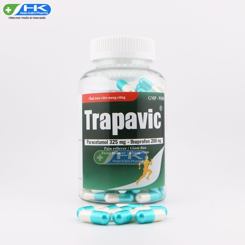 Trapavic 500mg - Chai 200 viên nang - S.Pharm (Paracetamol 325mg; Ibuprofen 200mg)