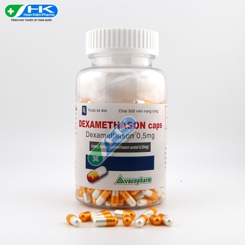 Dexamethason caps 0,5mg - Chai 500 viên nang - VacoPharm (Dexamethason 0,5 mg)